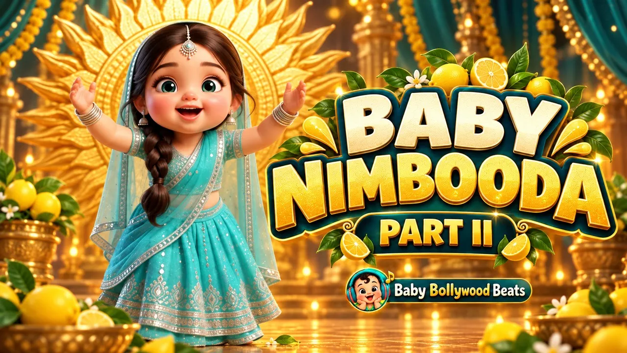 Baby Nimbooda Part II: a little dancer in turquoise against a golden sun